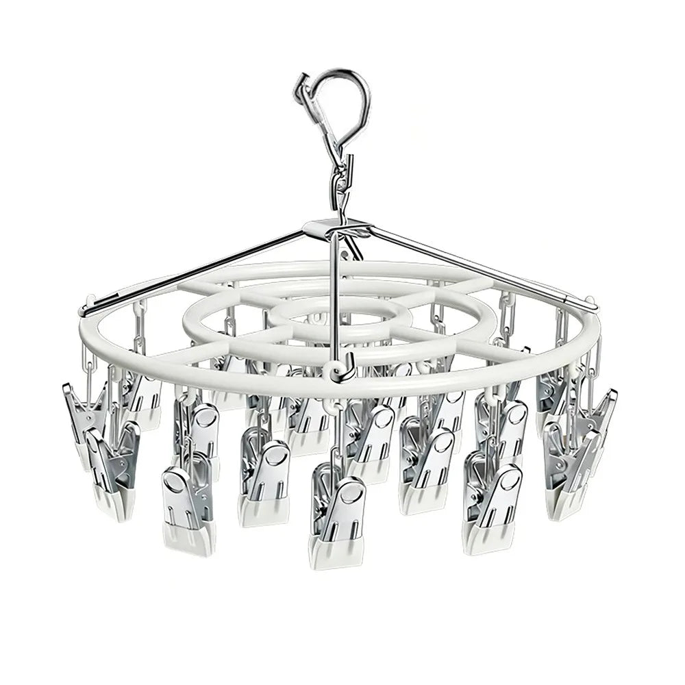 Stainless Steel Clothes Drying Rack Non-Slip 18/24 Clips