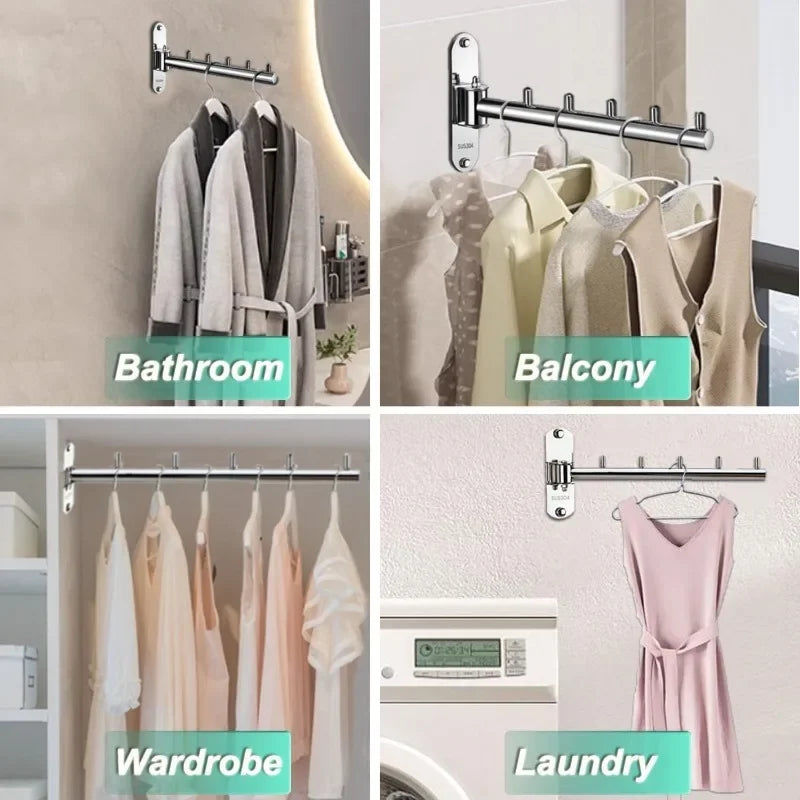 Clothes Hanger Rack Swing Arm Folding Clothes Hanger