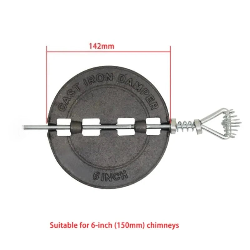 1pcs Cast Iron Damper Wood-Burning Fireplace Stove Chimney