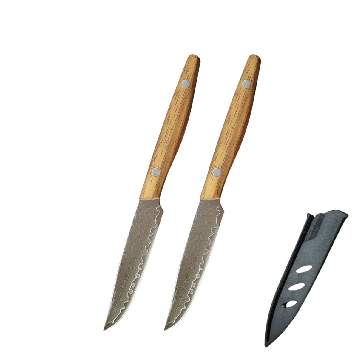 Inch Steak Knife Cover Damascus Steel Blade Sharp