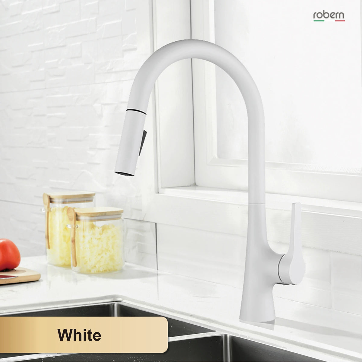 Aitana Modern Brushed Gold Faucet Handle Hole Ceramic