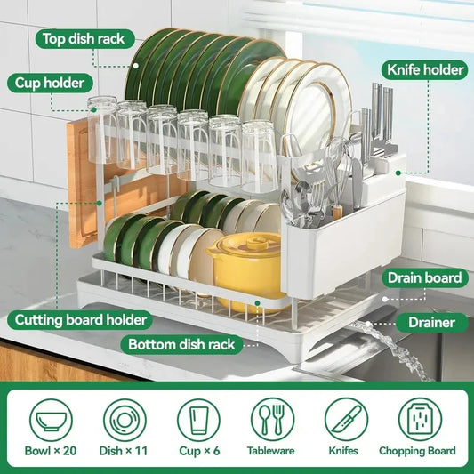 Dish Drying Rack Tier Dish Racks Counter Large