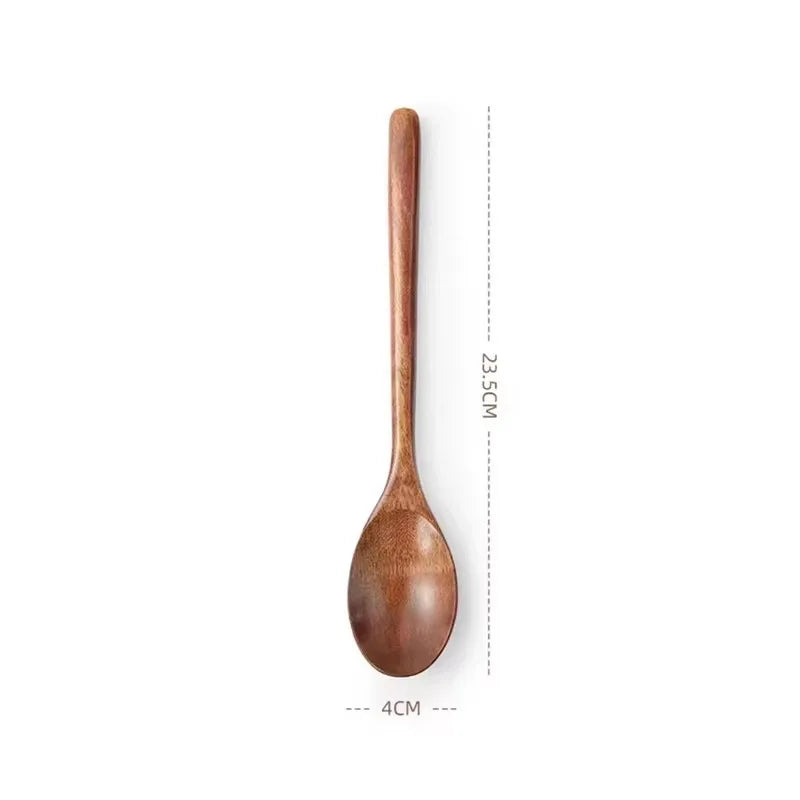 Long Wooden Teaspoons Cooking Utensils Soup Tea Honey