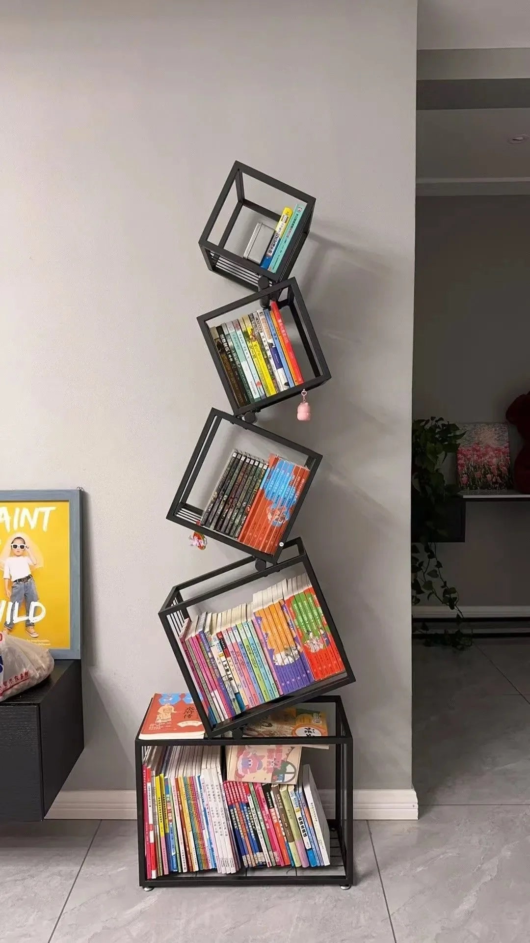 Modern Living Room Decor Iron Art Shelf Office