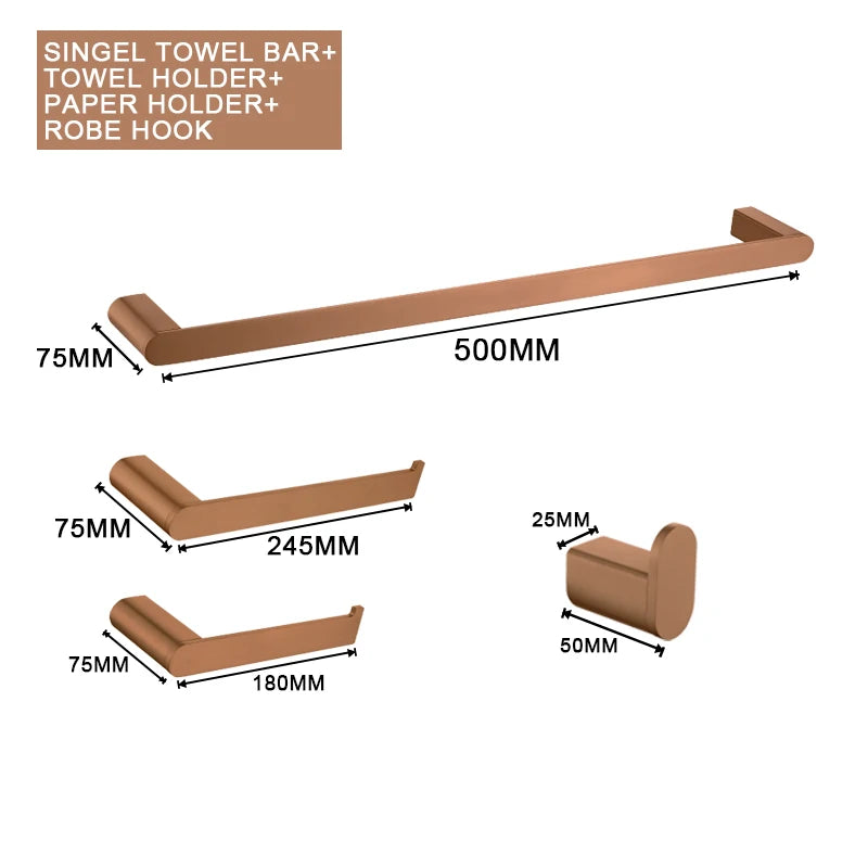 Brushed Rose Gold Storage Rack Towel Bar Tissue