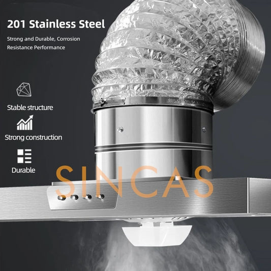 Stainless Steel Range Hood Lighting Easy-Install Exhaust Fan