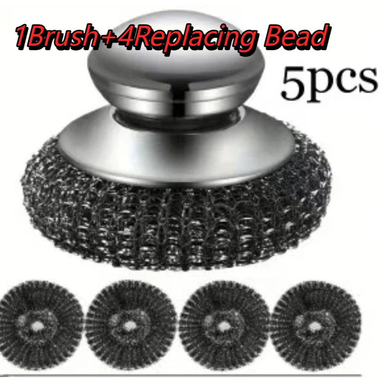 Stainless Steel Pot Brush Handle Robust Metal Ball