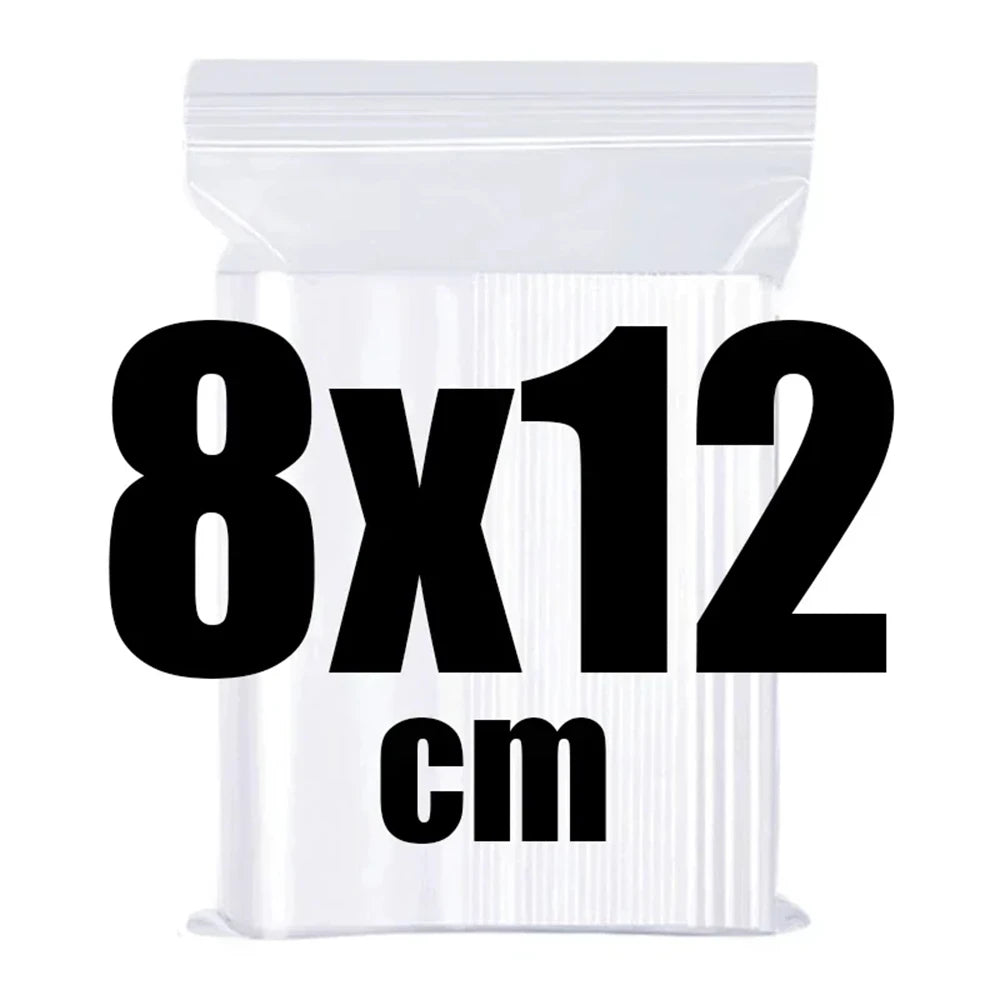 100-600pcs Small Zip Lock Plastic Bags Reclosable Transparent