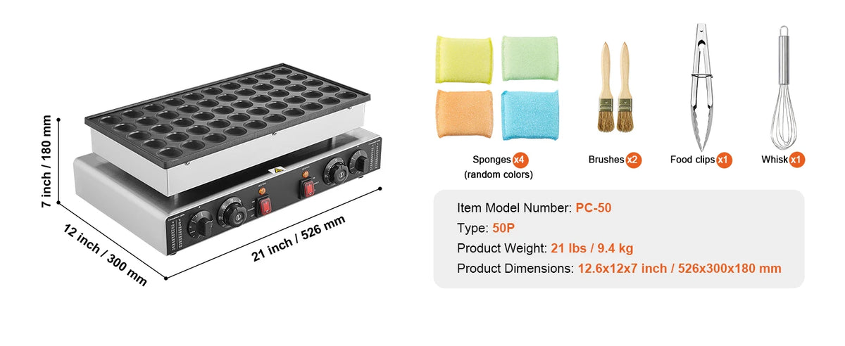Succebuy 50pcs Mini Dutch Pancake Maker Dorayaki Baker