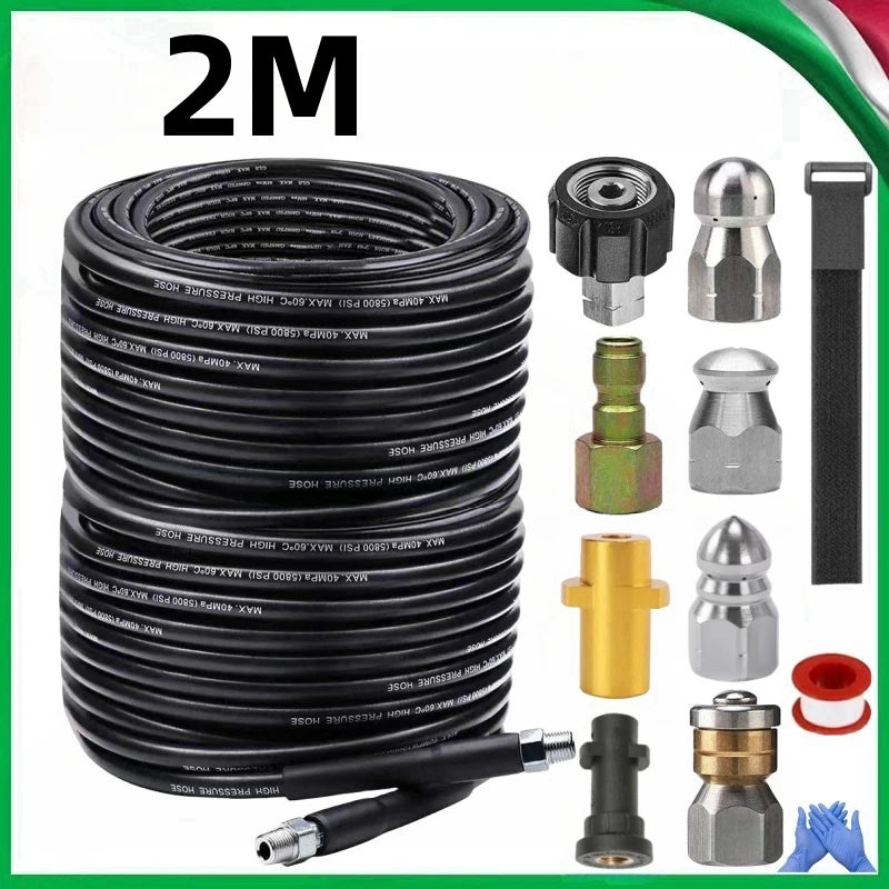 2m-35m Sewer Drainage Cleaning Hose Pipe Cleaning Kit