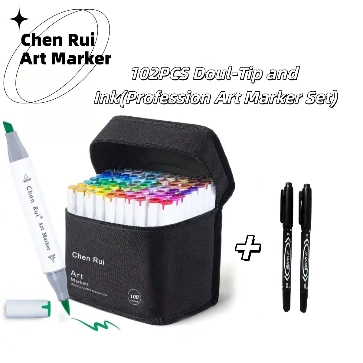 48-180 Dual Tip Alcohol Marker Brush Chisel Tip