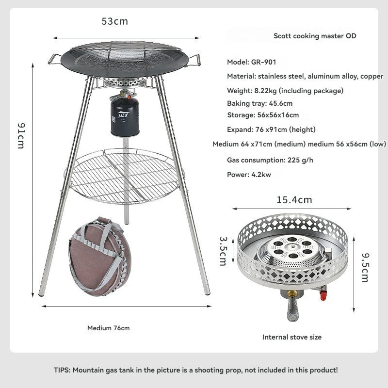Campingmoon Gr-901 Camping Gas Stove Fire Grill Outdoor