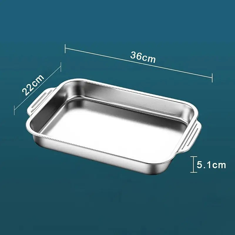 Stainless Steel Baking Pan Lids Deep Dish Fish/Pasta/Grilling