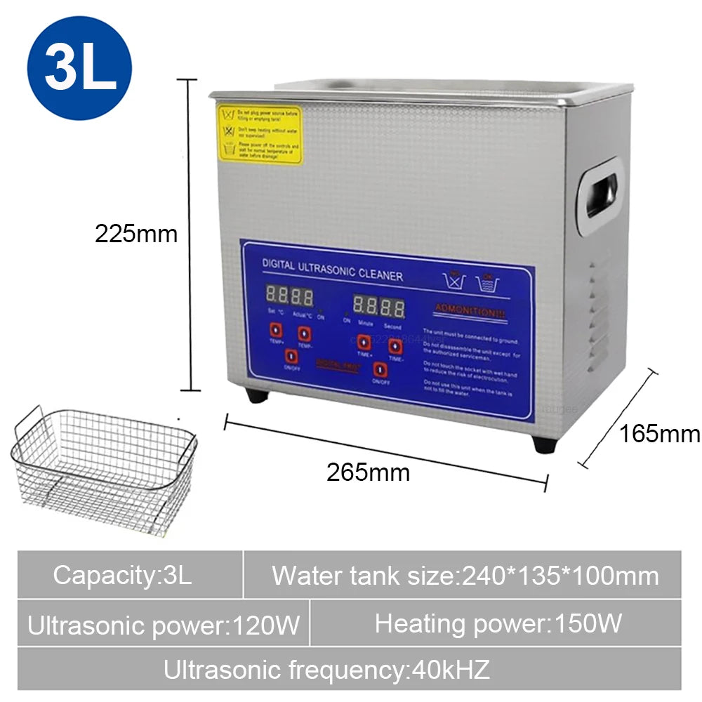 Ultrasonic Cleaner Ultrasound Cleaning Machine Heated Washing 6l