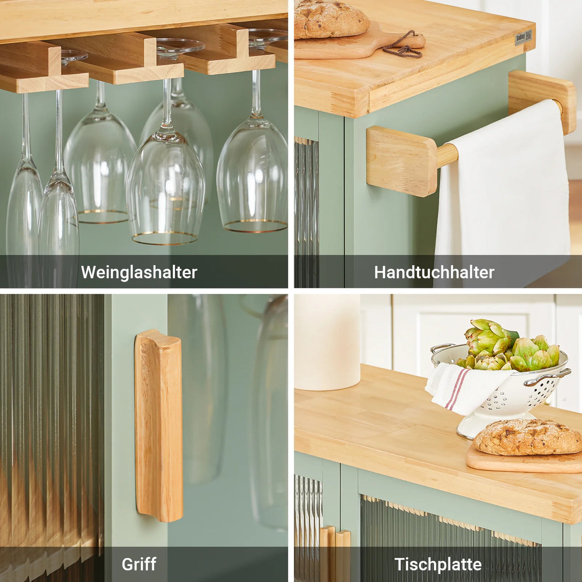 Sobuy Fkw114 Trolley Wine Glass Holder Bottle Holder