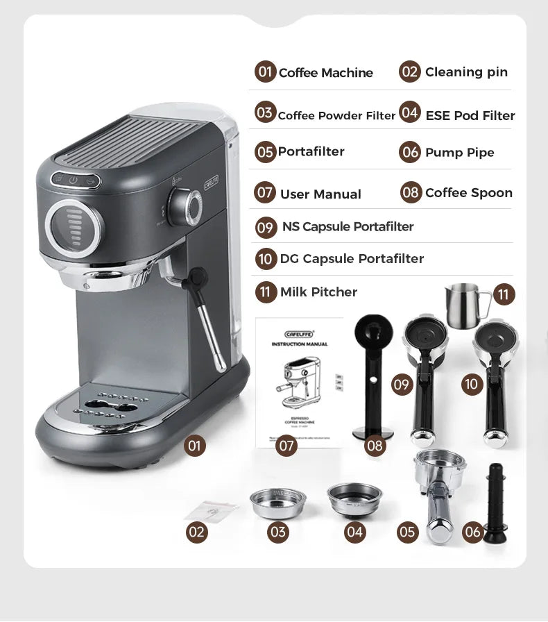 Cafelffe 4-In-1 Coffee Maker /Cold Dolce Gusto&Nespresso Capsule