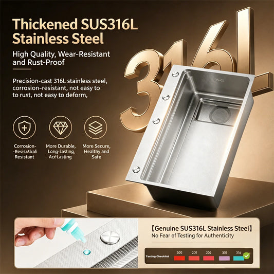 316l Stainless Steel Sink Undermount Sinks Antiscratch Rice