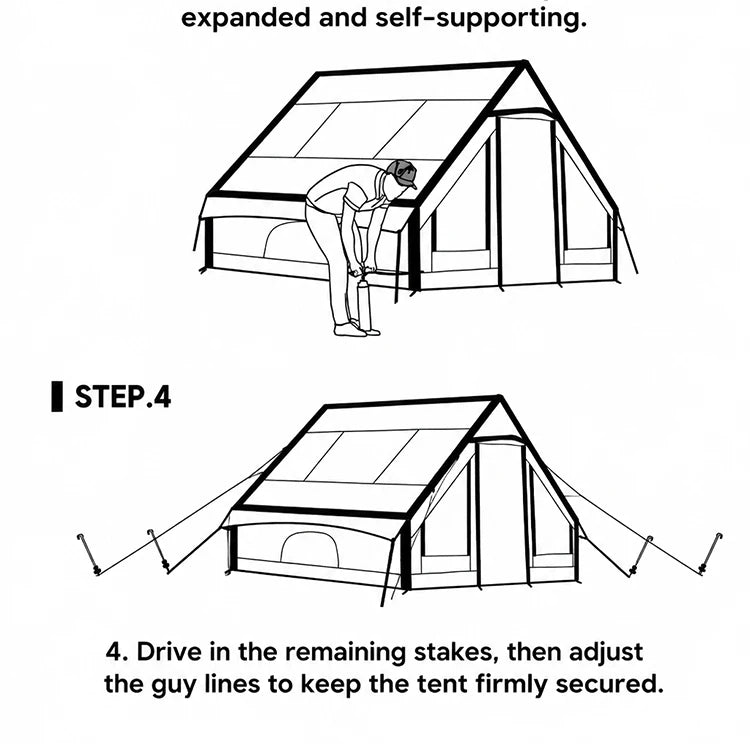 Sonuto 3m Air Tent 4-6 Person Stove Jack