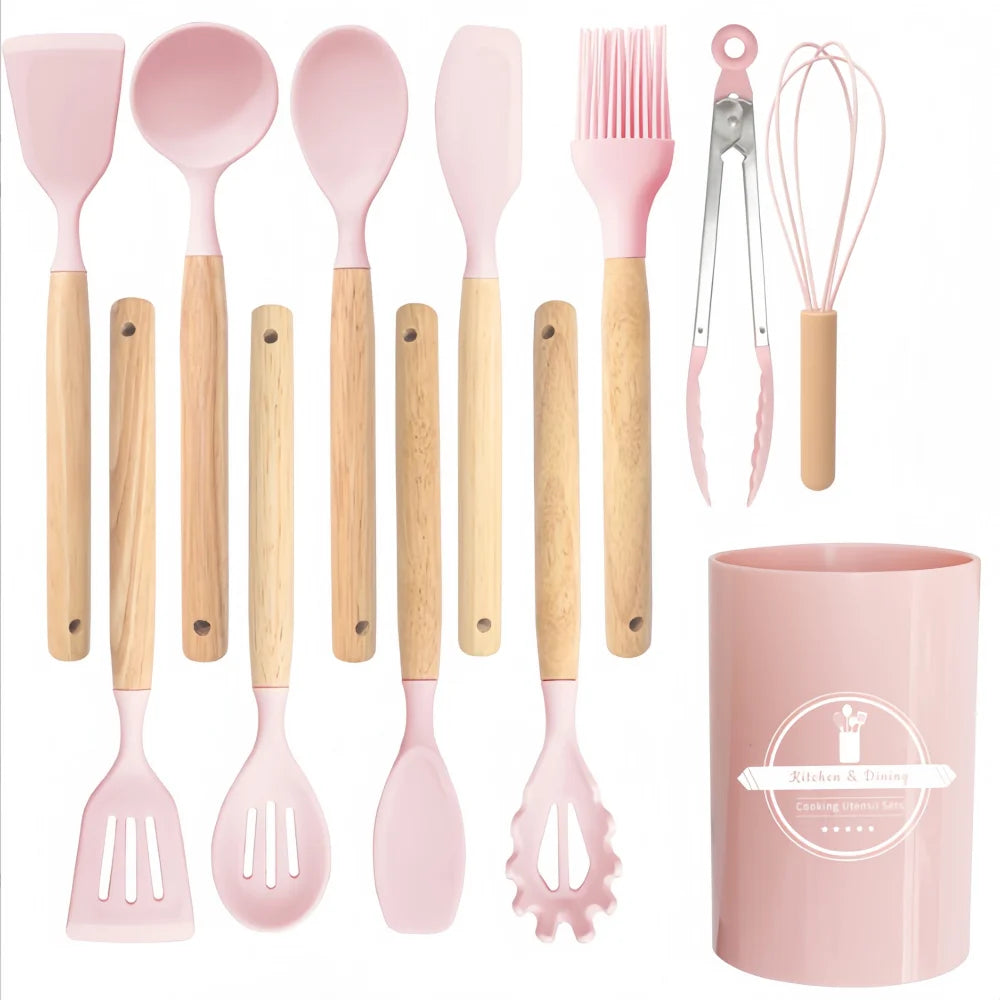 12pcs Food Grade Silicone Utensils Heat Resistant Non-Stick