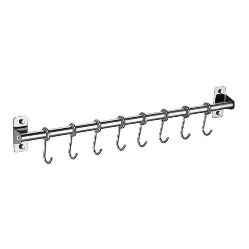 Wall Mounted Utensil Rack Stainless Steel Hanging Rail