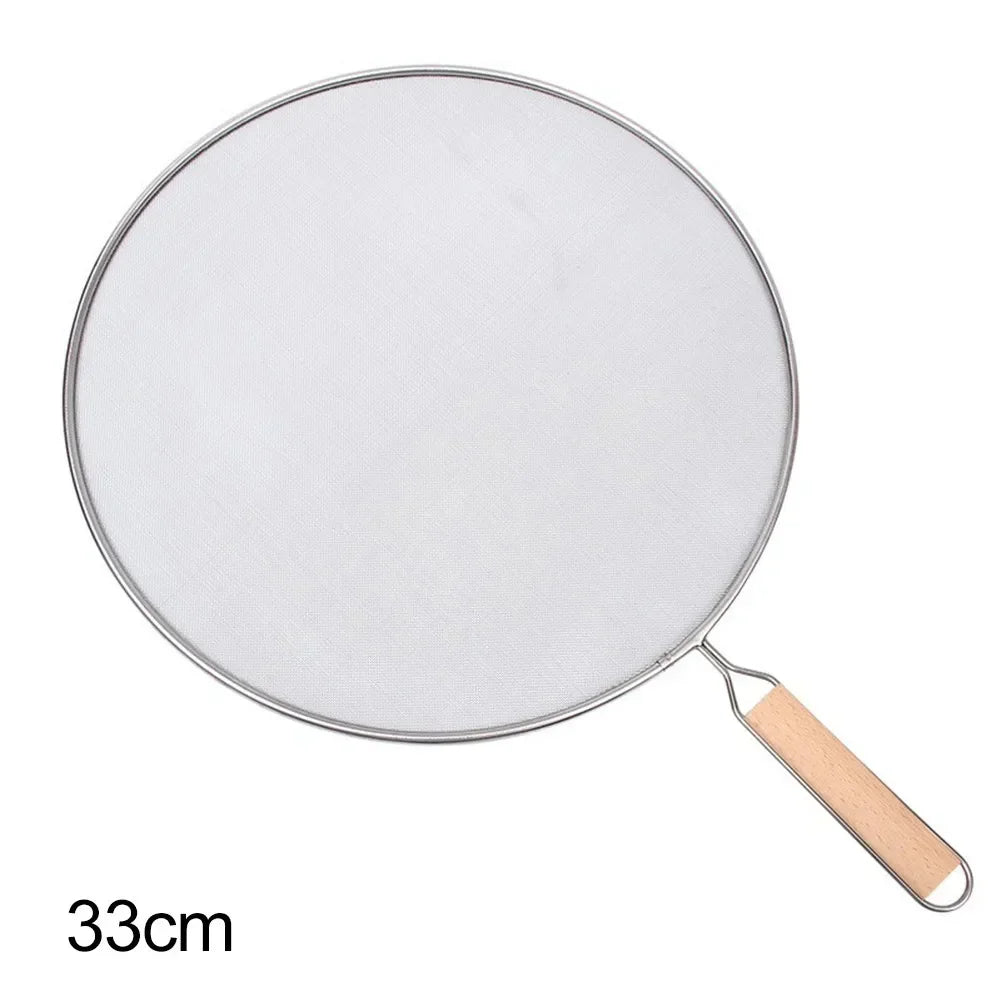 21-33cm Stainless Steel Oil Splatter Screen Frying Pan