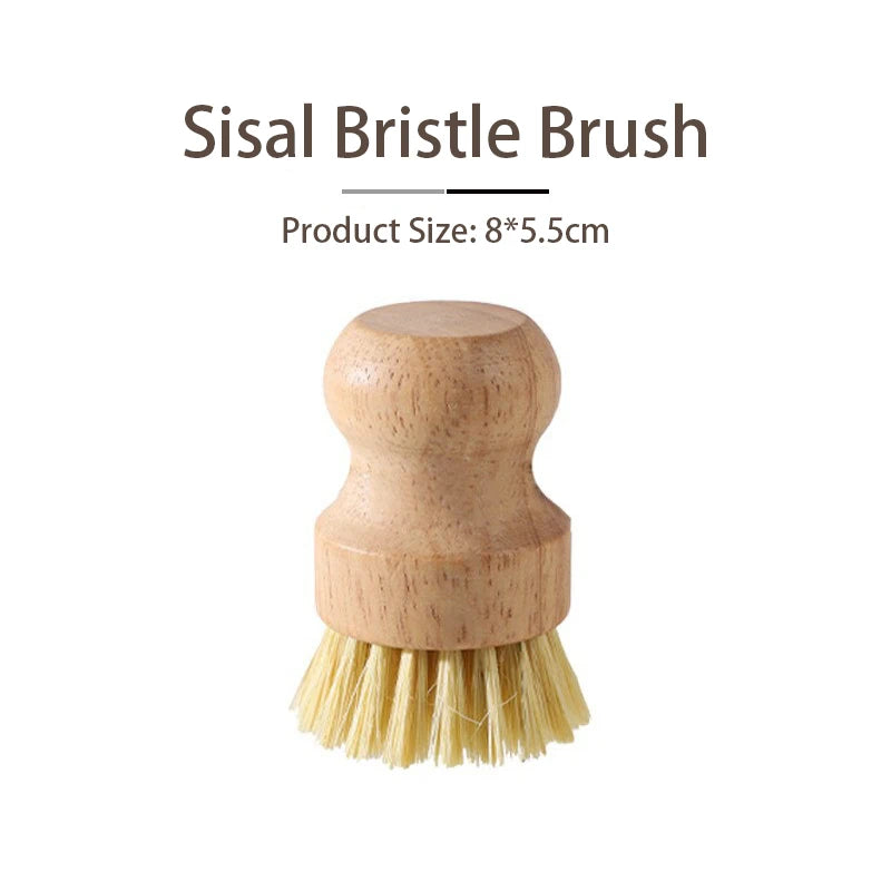 Eco-Friendly Durable Cleaning Brush Wooden Dish Brush Natural