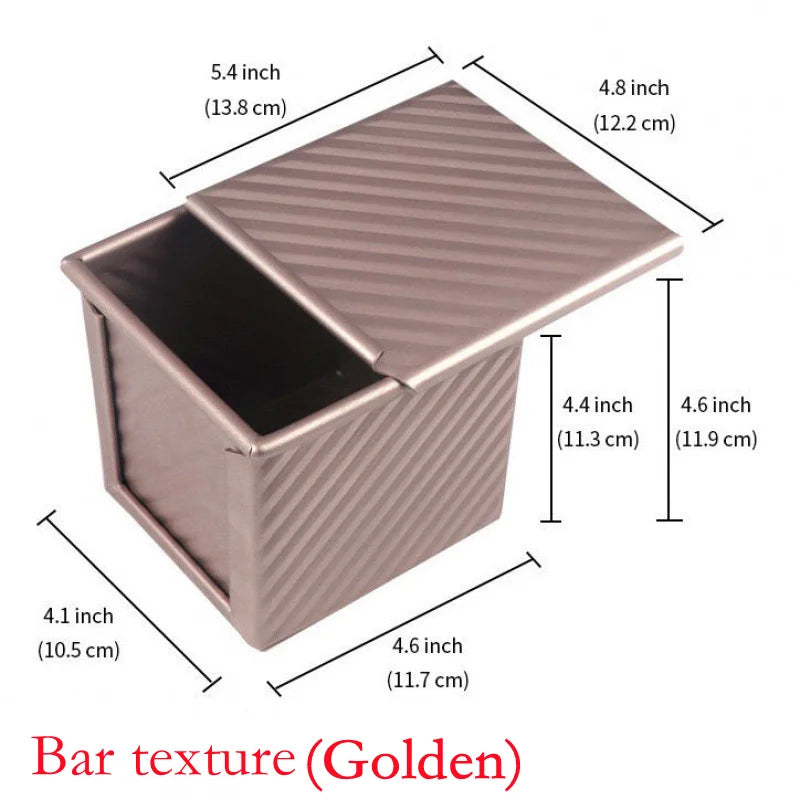Square Baked Toast Box Loaf Pan Non-Stick Baking