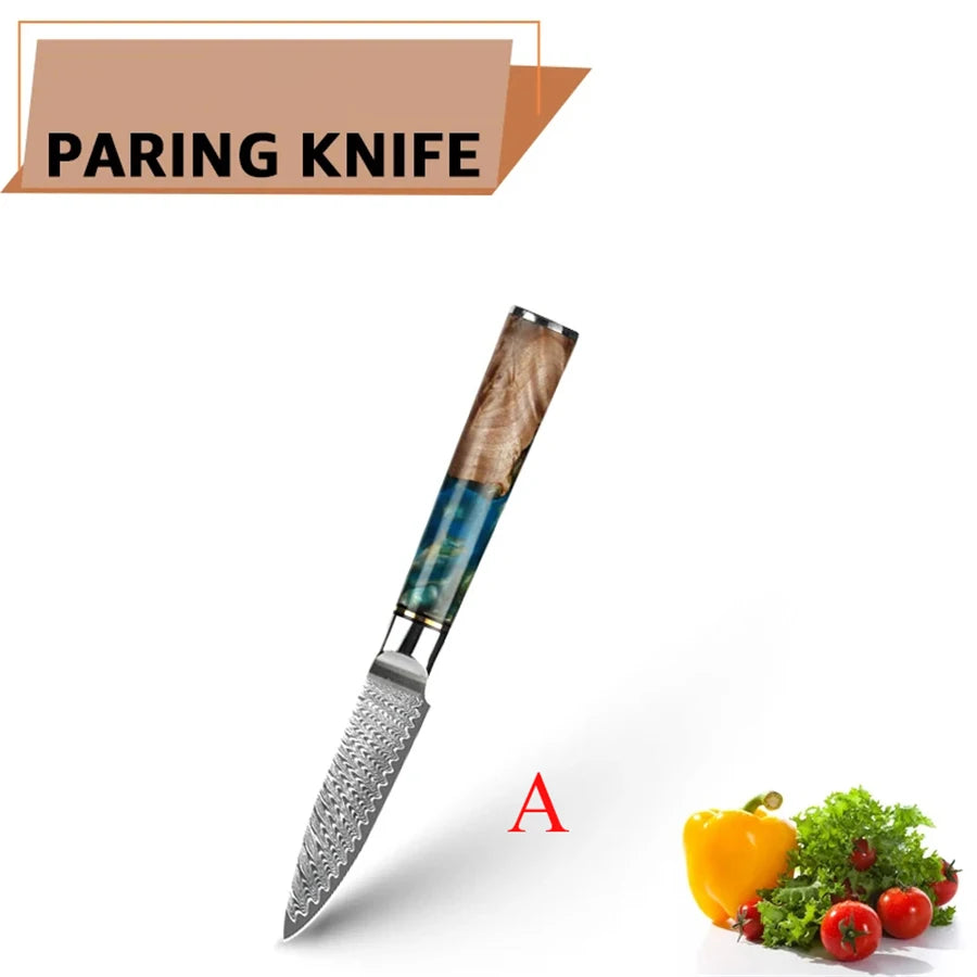 1pc Knife Damascus Steel Slicing Knife Meat Cleaver
