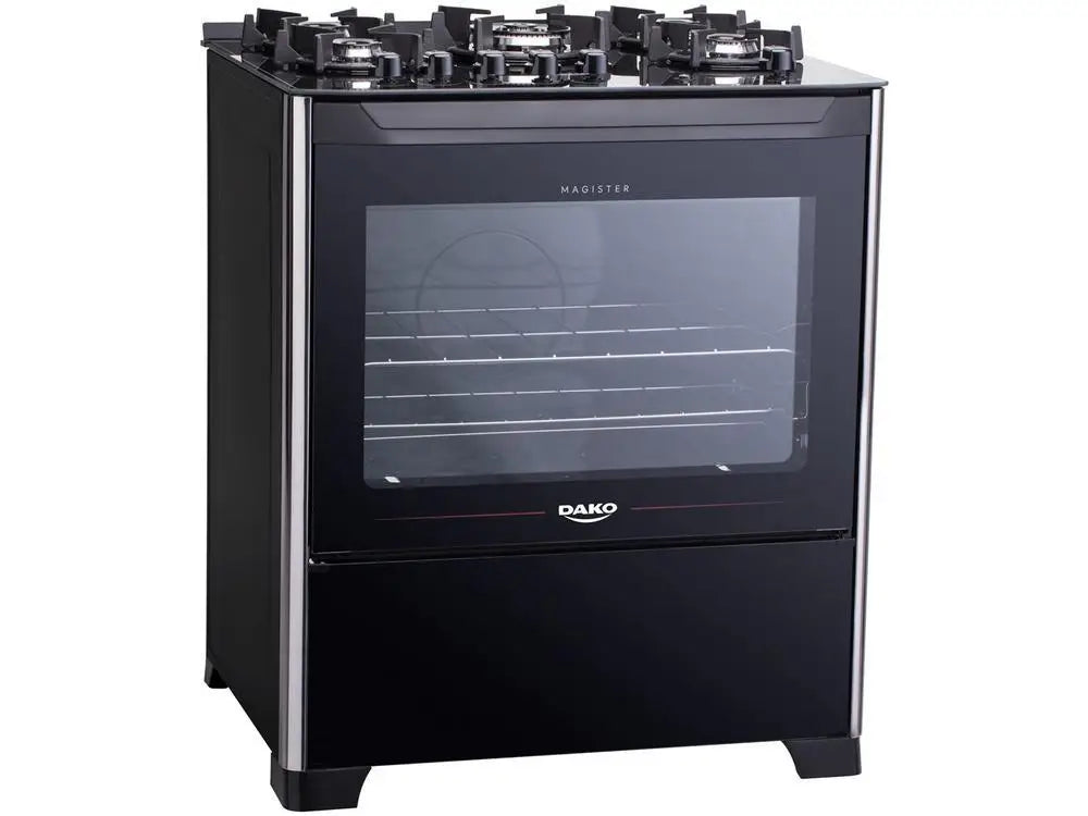 Dako 5-Burner Black Stove Automatic Ignition - Bivolt