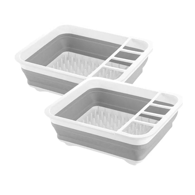Foldable Silicone Dish Rack Sink Countertop Drainer Basket