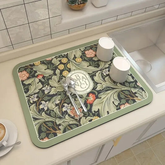 Drain Mat Dining Table Absorbent Mat Tableware Quick-Drying