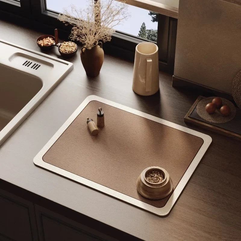 Minimalist Premium Counter Drying Mat Solid Color Quick-Dry