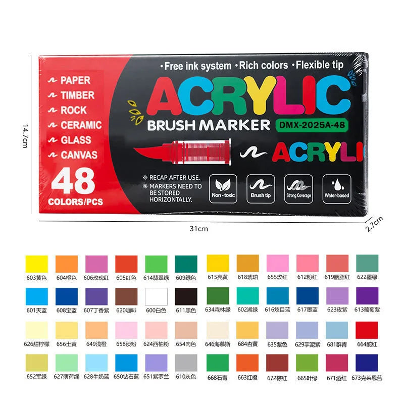 240 Colors Acrylic Paint Markers Soft Brush Tip