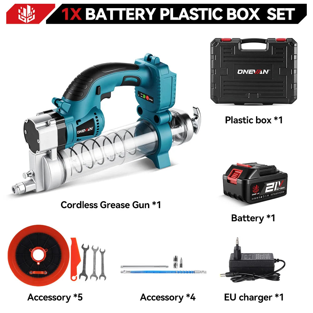 Onevan 10000psl Electric Grease Machine Cordless Rechargeable