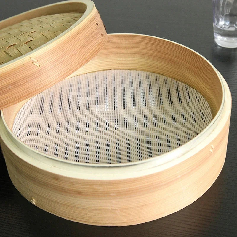 Non-Stick White Silicone Bamboo Steamer Baking Mat Dim