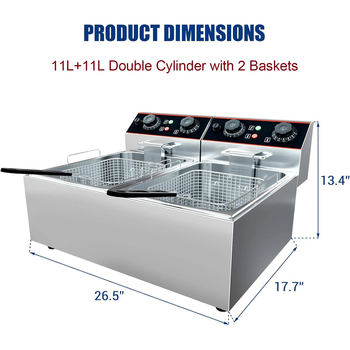 Commercial Electric Deep Fryer Baskets Stainless Steel Adjustable