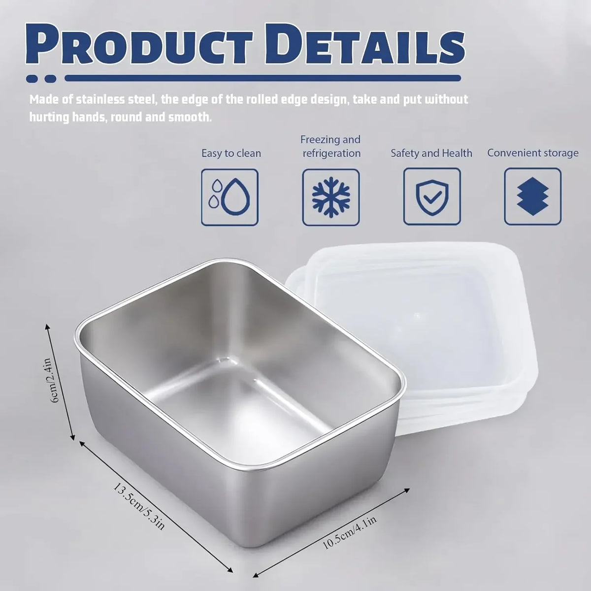 Stainless Steel Food Storage Container Lid - Airtight