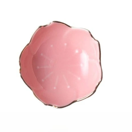 Japanese Ceramic Plate Sakura Petals Dipping Dish Soy