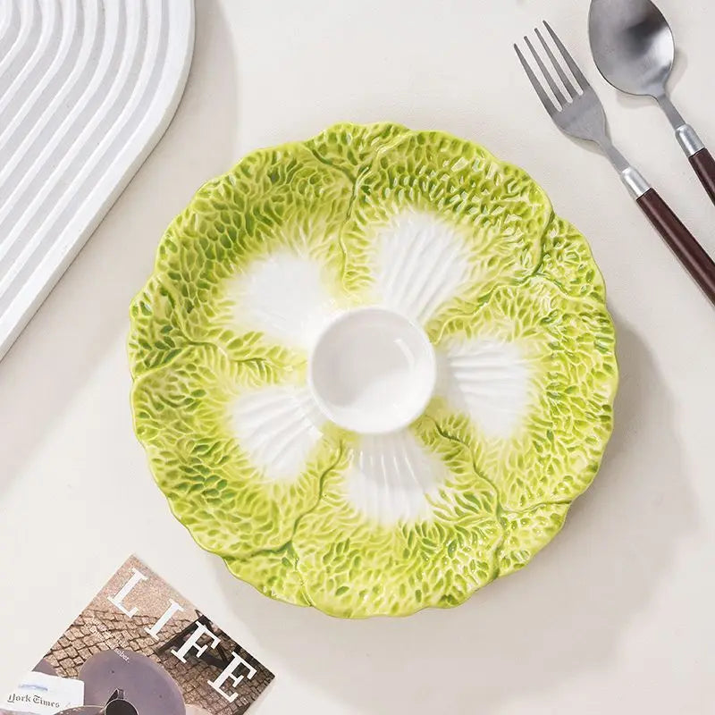 Dumpling Plate Vinegar Dish Ceramic Vegetable Plate Butterfly