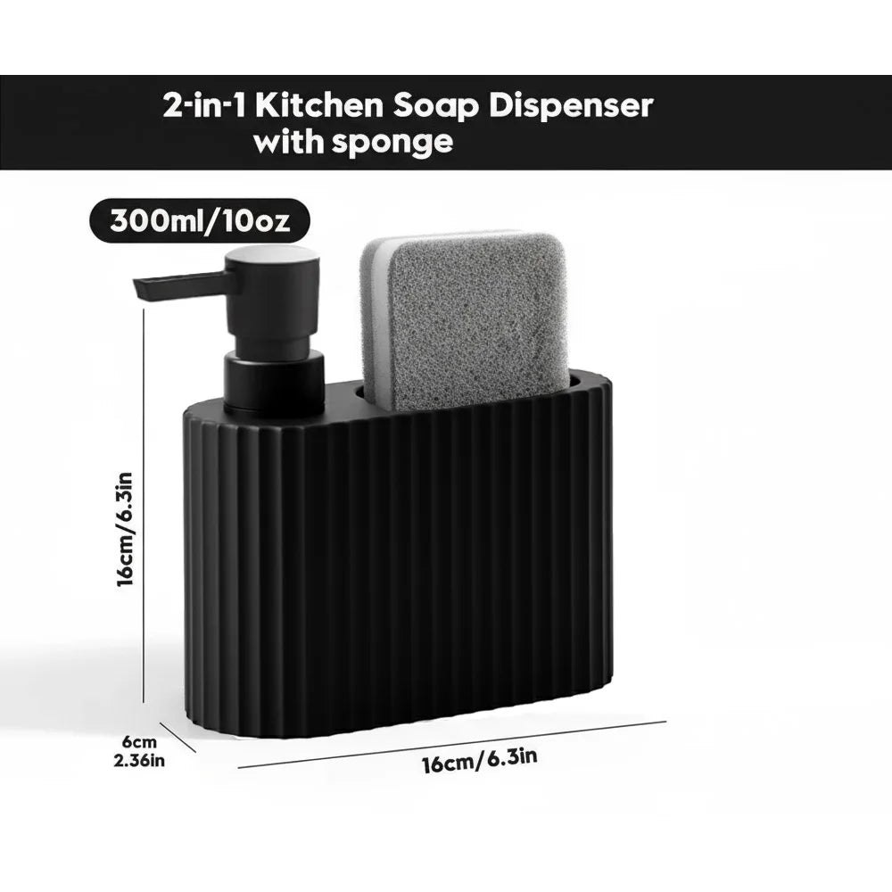 Dish Soap Dispenser Sponge Holder Refillable Dish Soap