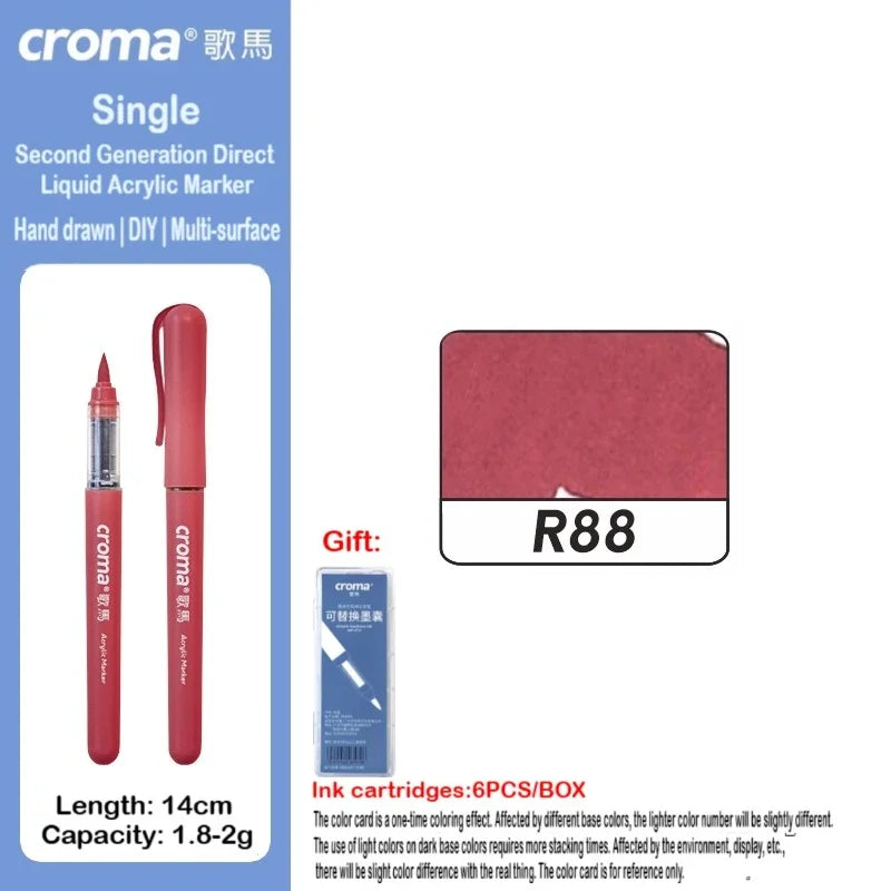 Croma 160/1 Colors Refillable Direct Liquid Acrylic Marker