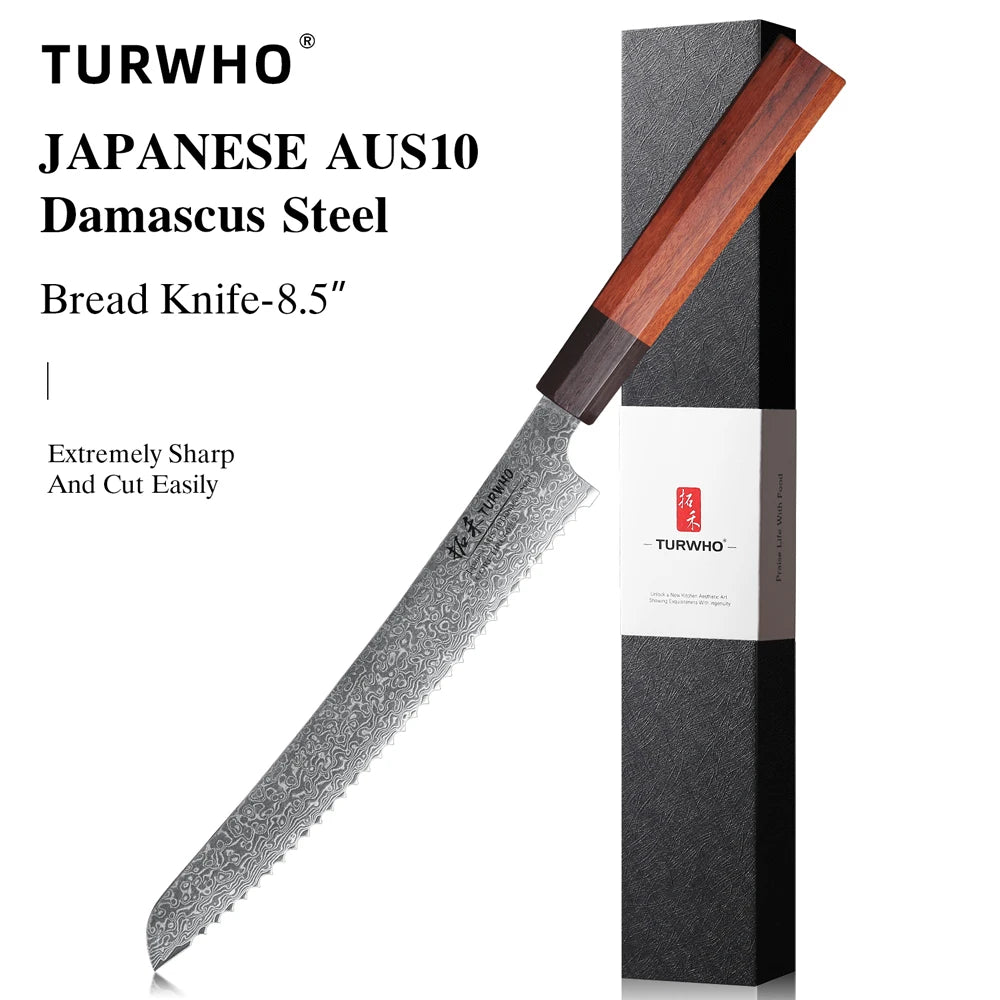 Turwho Hand Forged Japanese Chef Knife Damascus Steel