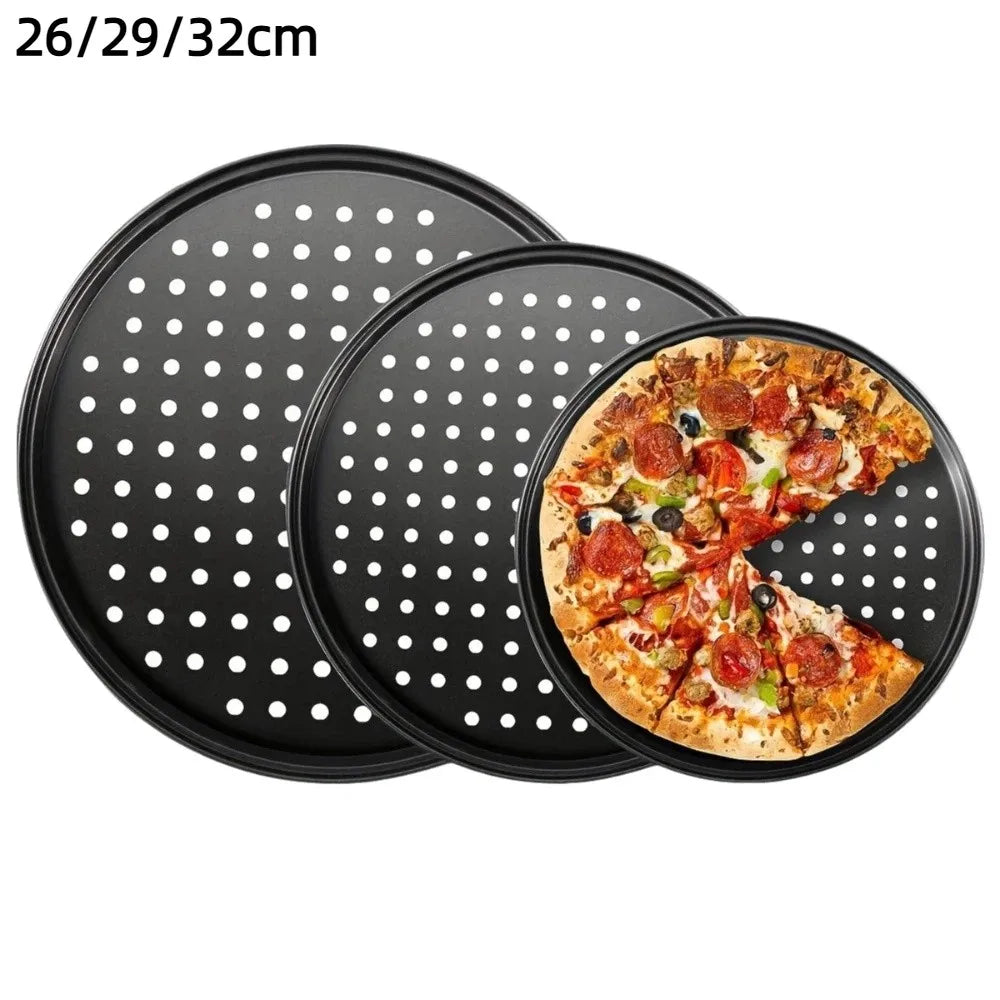 Carbon Steel Perforated Pizza Pan 9/10/11/12/14 Inch Mupti