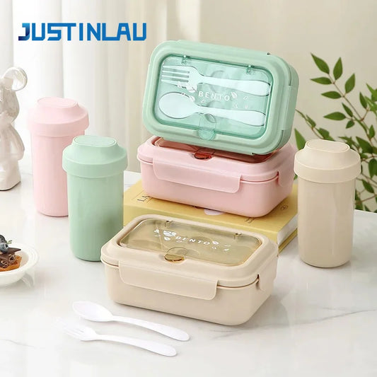 Lunch Box Children School Office Bento Box Compartment