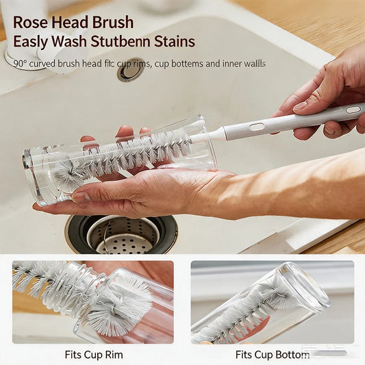 Telescopic Extendable Long Handle Cup Brush 360 Rotatable
