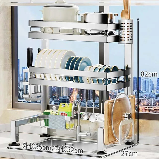Storage Rack Countertop Sink Shelf Bowl Draining Rack