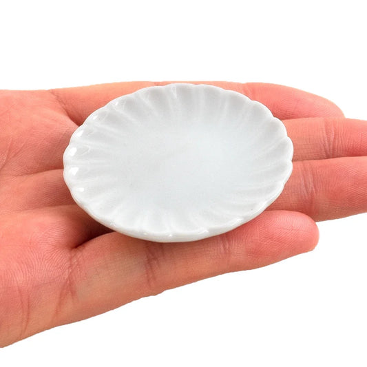 1pcs 1/12 Dollhouse Miniature Mini Ceramic Plate Simulation
