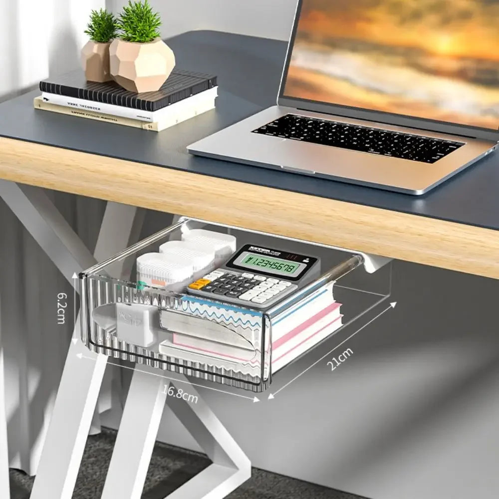 Drawer Storage Box Under Table Hidden Self-Adhesive Drawer
