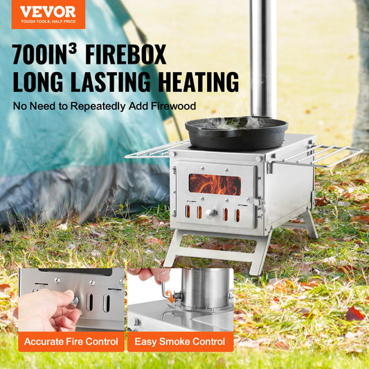 Succebuy Wood Stove 80 In Stainless Steel Camping
