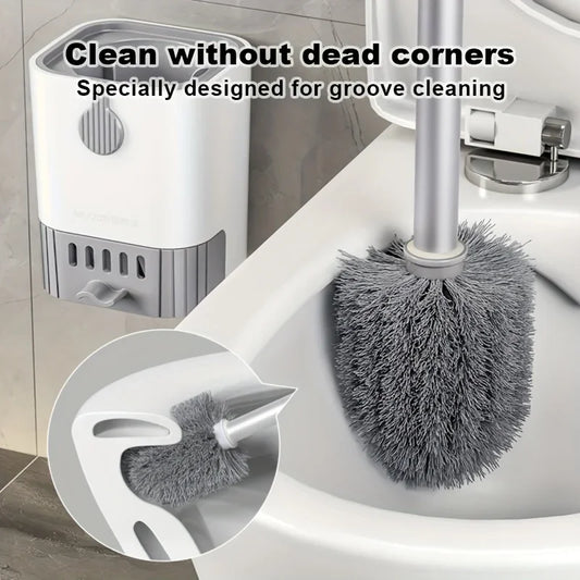 Toilet Brush Holder Wall Mounted Long Handle Toilet